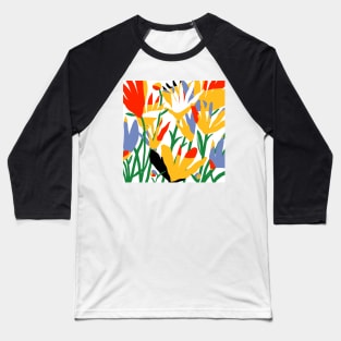 Abstract Flowers Baseball T-Shirt